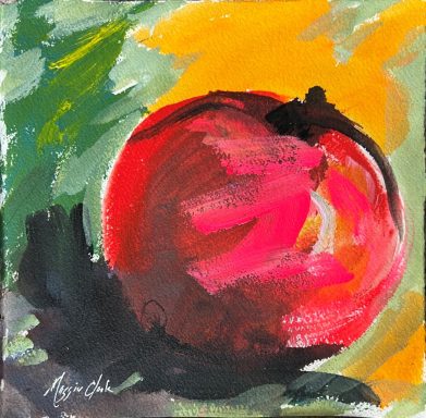 Impressionist apple close-up