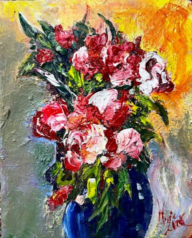 Bouquet of Roses in a Vase - 10x8